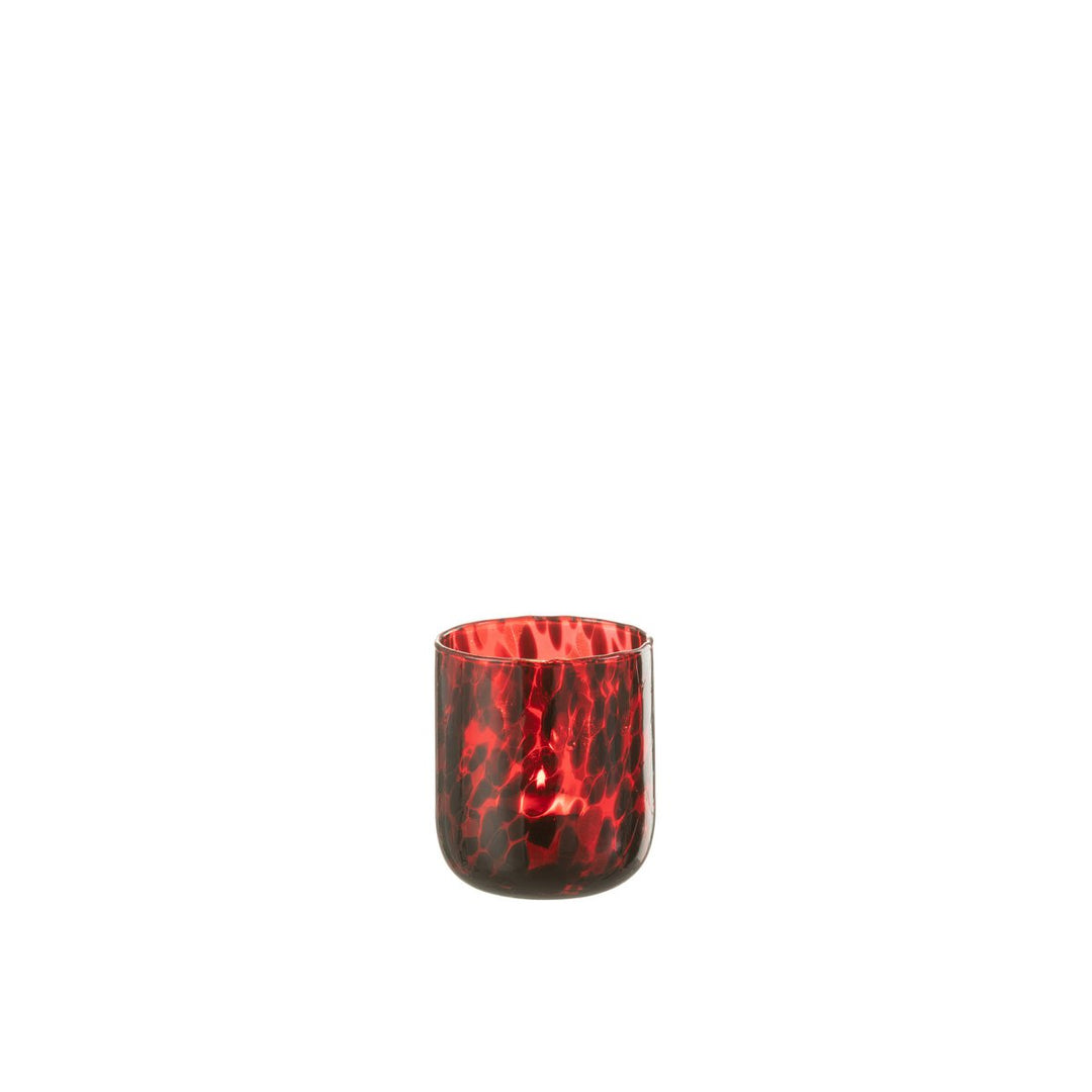 Photophores en Verre Tache Rouge et Noir