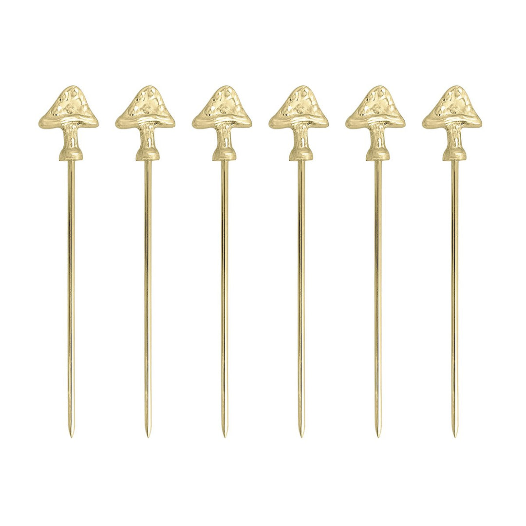 Piques apéritif champignon dorés - lot de 6