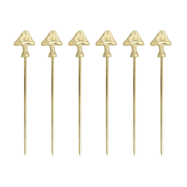 Piques apéritif champignon dorés - lot de 6