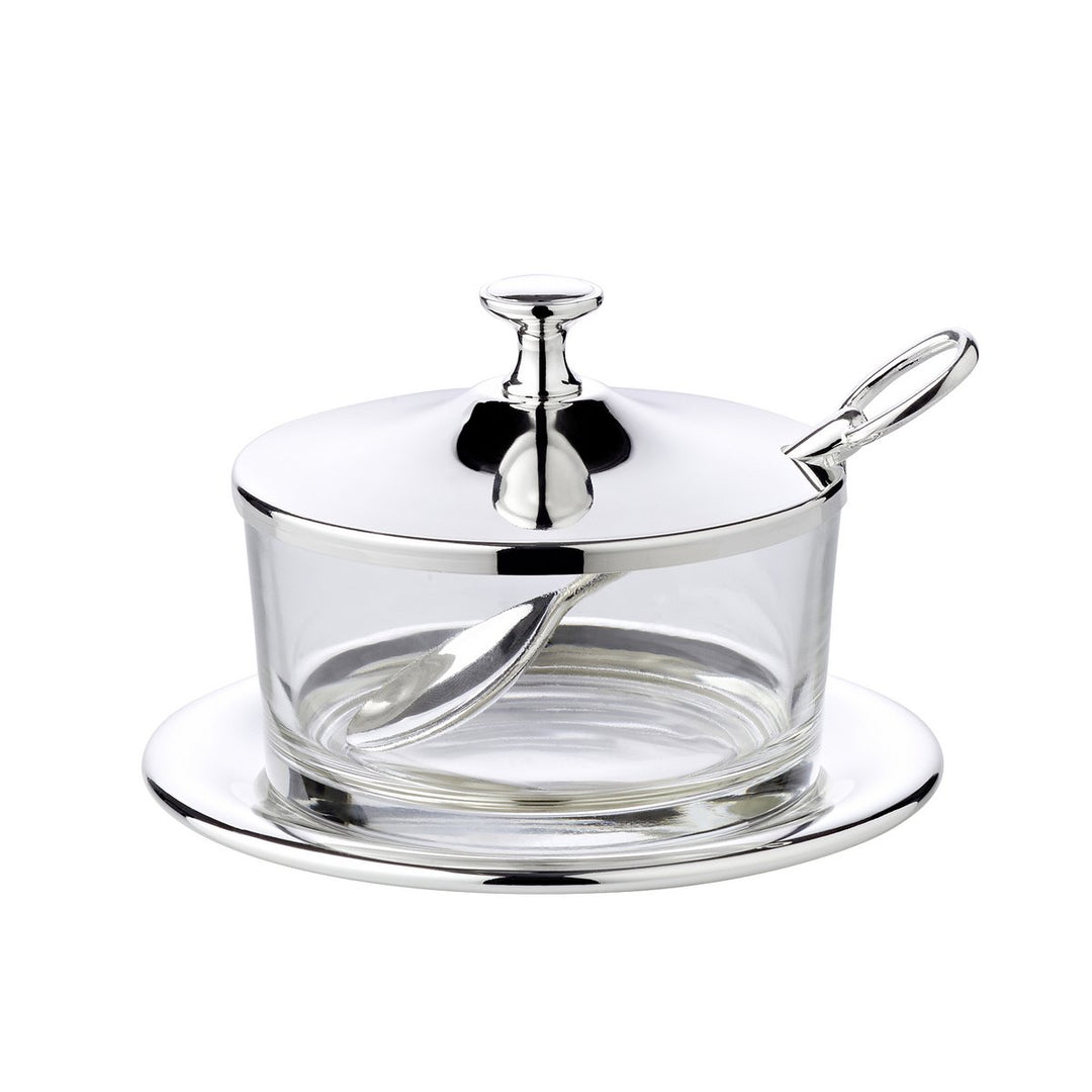 Pot argenté en verre pour parmesan - l’élégance au service de vos pâtes