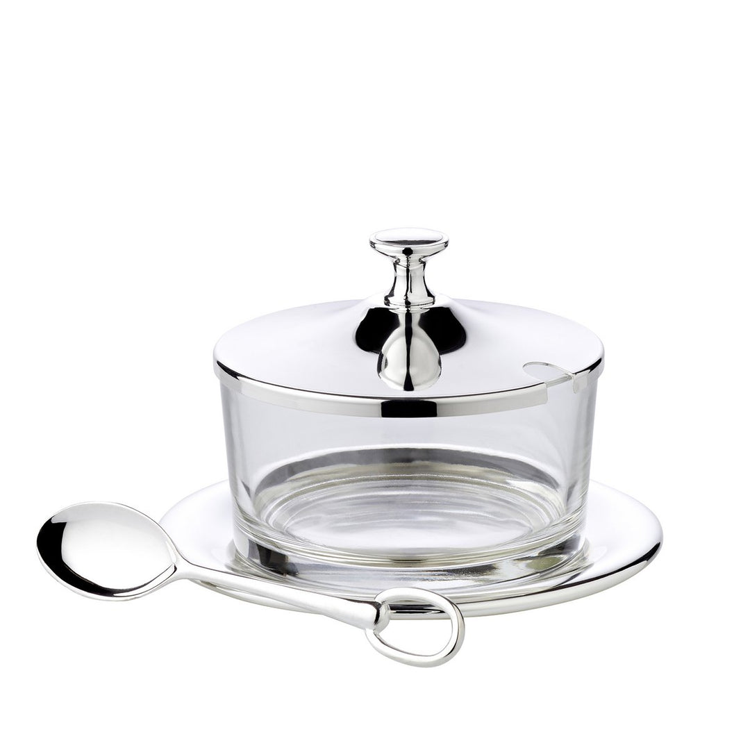 Pot argenté en verre pour parmesan - toute l’élégance au service de vos pâtes