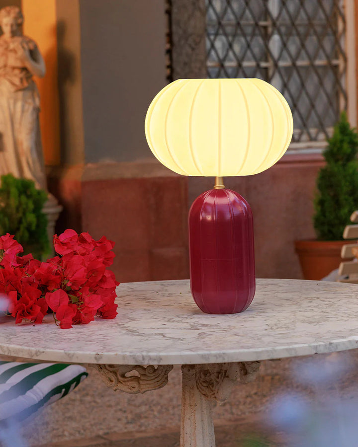 lampe art déco solaire et rechargeable  pour extérieur et intérieur burgundy couleur