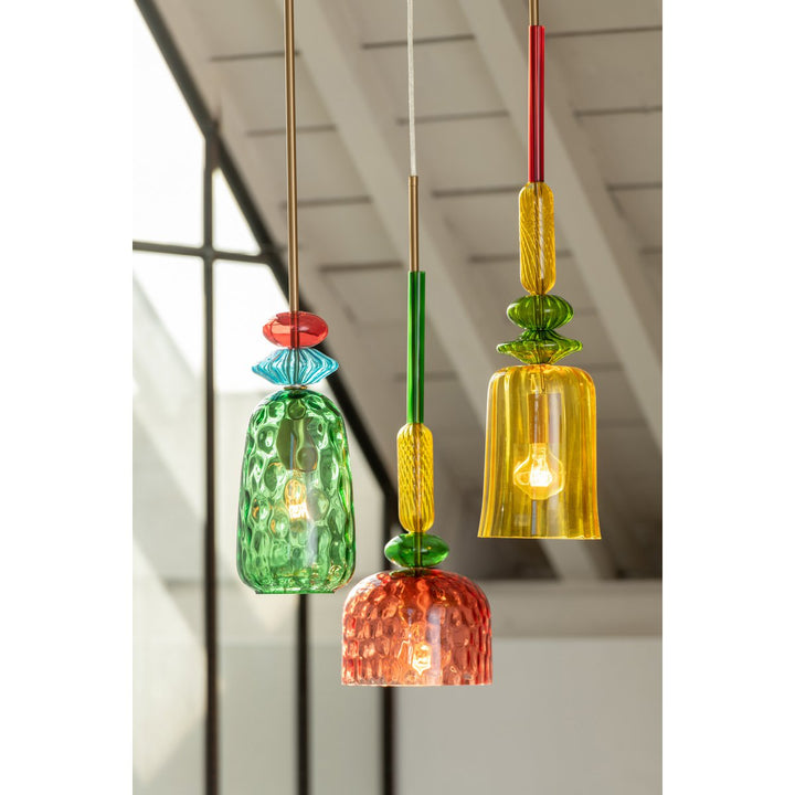 SUSPENSION LAMPE EN VERRE COLORE