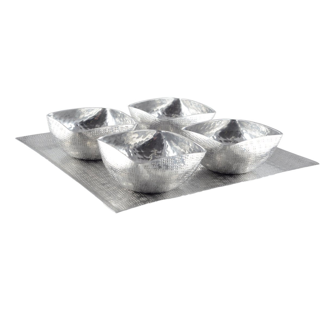 Set Apéritif 4 Coupelles sur Plateau en Aluminium POUR MARIAGES