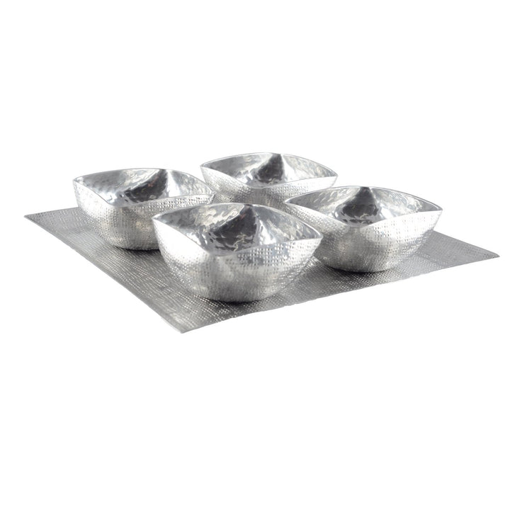 Set Apéritif 4 Coupelles sur Plateau en Aluminium POUR MARIAGES