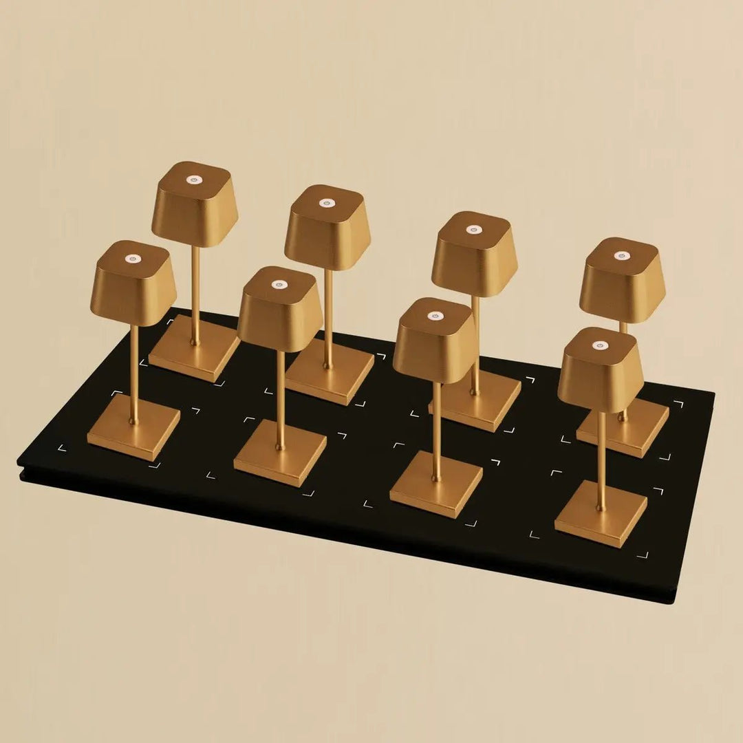 Set Professional - 8 Mini  lampes Or & 1 station de charge Qi