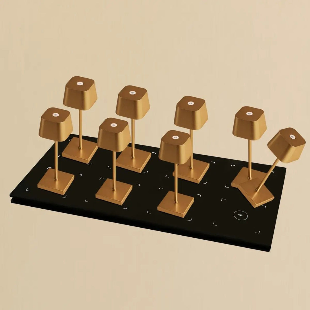 Set Professional - 8 Mini  lampes Or & 1 station de charge Qi horeca