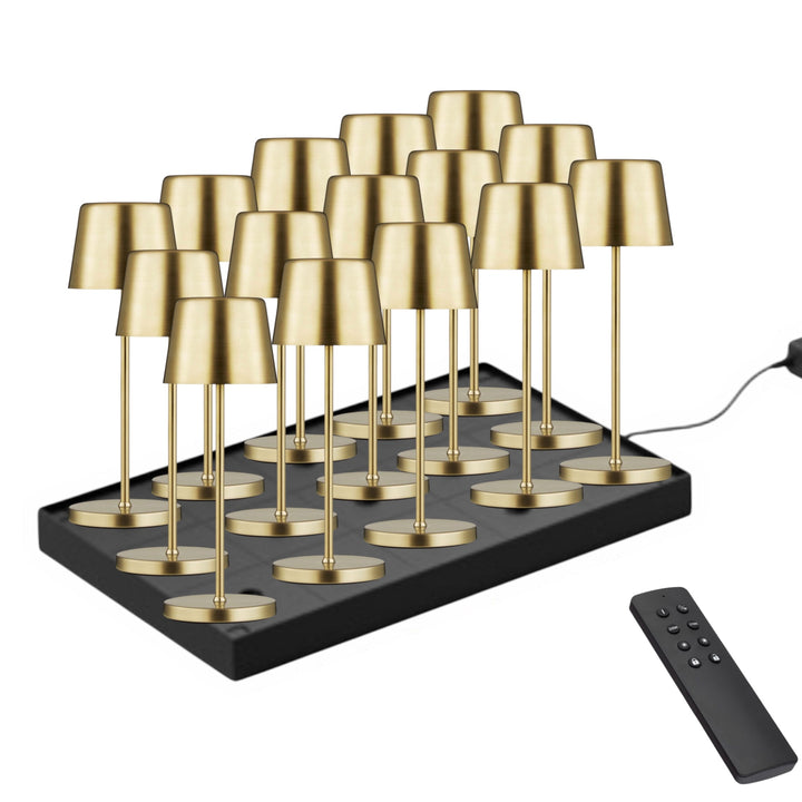 Set de 15 Lampes Rechargeables sans fil Bermuda Micro  H21 cm -Champagne