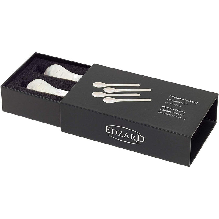 Set de 4 cuillères en nacre - cuillères à caviar / cuillères à œuf  pour hotel