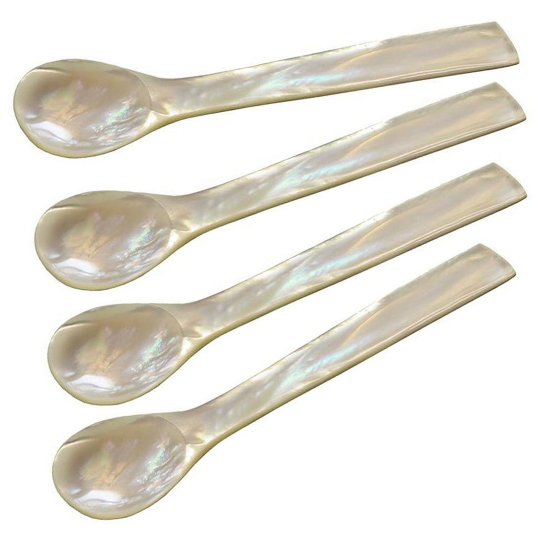 Set de 4 cuillères en nacre – cuillères à caviar / à œuf