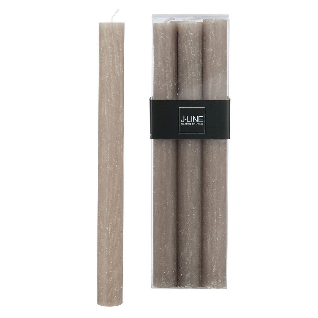 Set de  6 Bougies Taupe Foncé -9h
