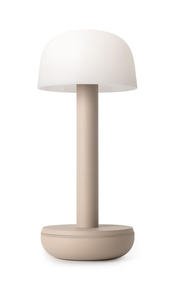 HUMBLE TWO  BEIGE | ABATJOUR VERRE DEPOLI | LAMPE LED RECHARGEABLE