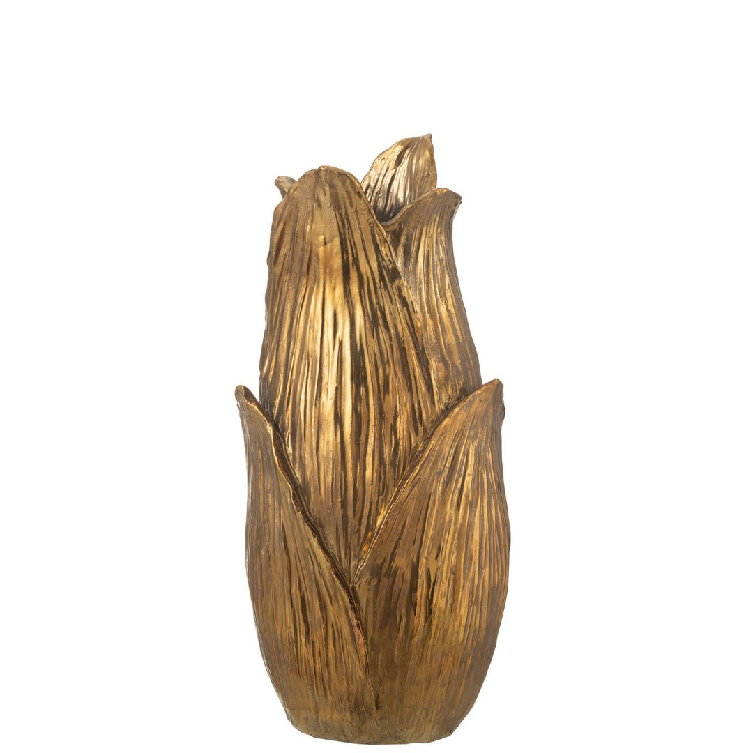 Vase Nebu Pétales Poly résine Or H 51,5 cm