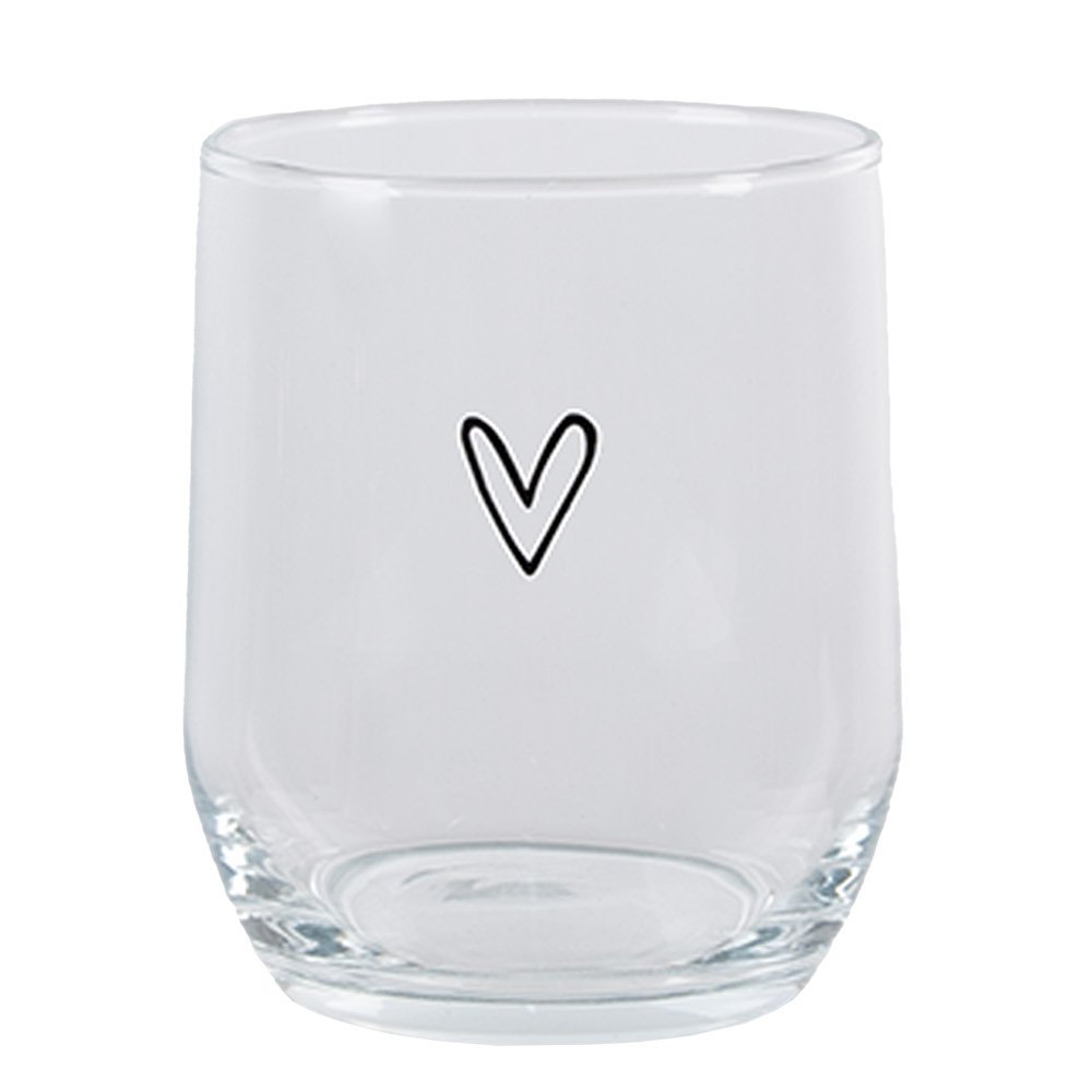 Verre à boire avec motif coeur 