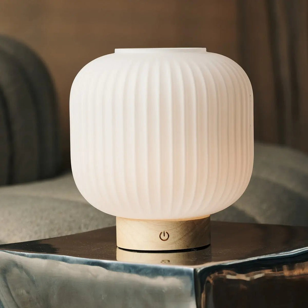 Verre dépoli &amp; base en bois | Dimmable | 3 modes lumineux