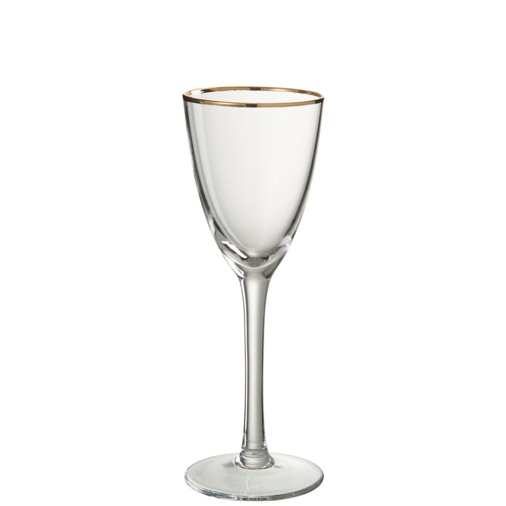 Verre à vin blanc J-Line Golden Edge - verre - transparent/or