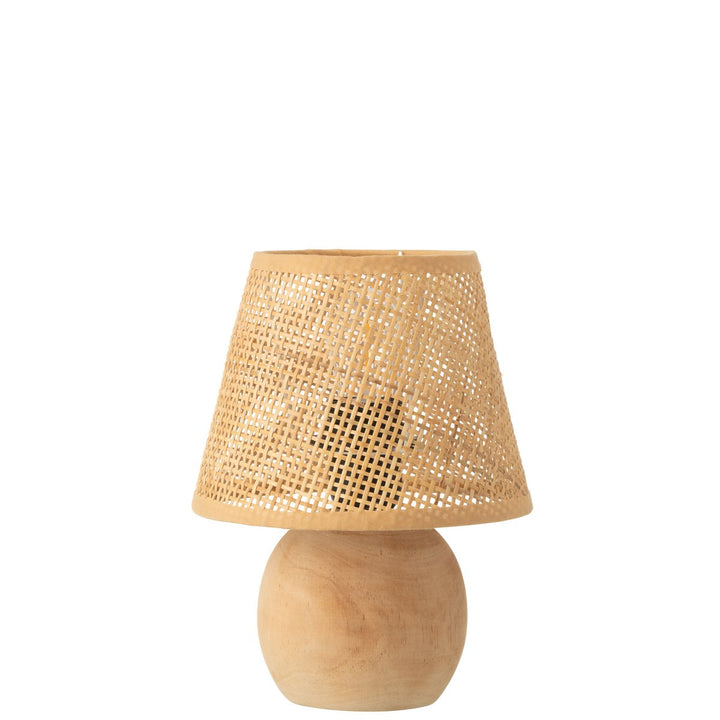 Lampe Led Bois Torsade/Metal Naturel