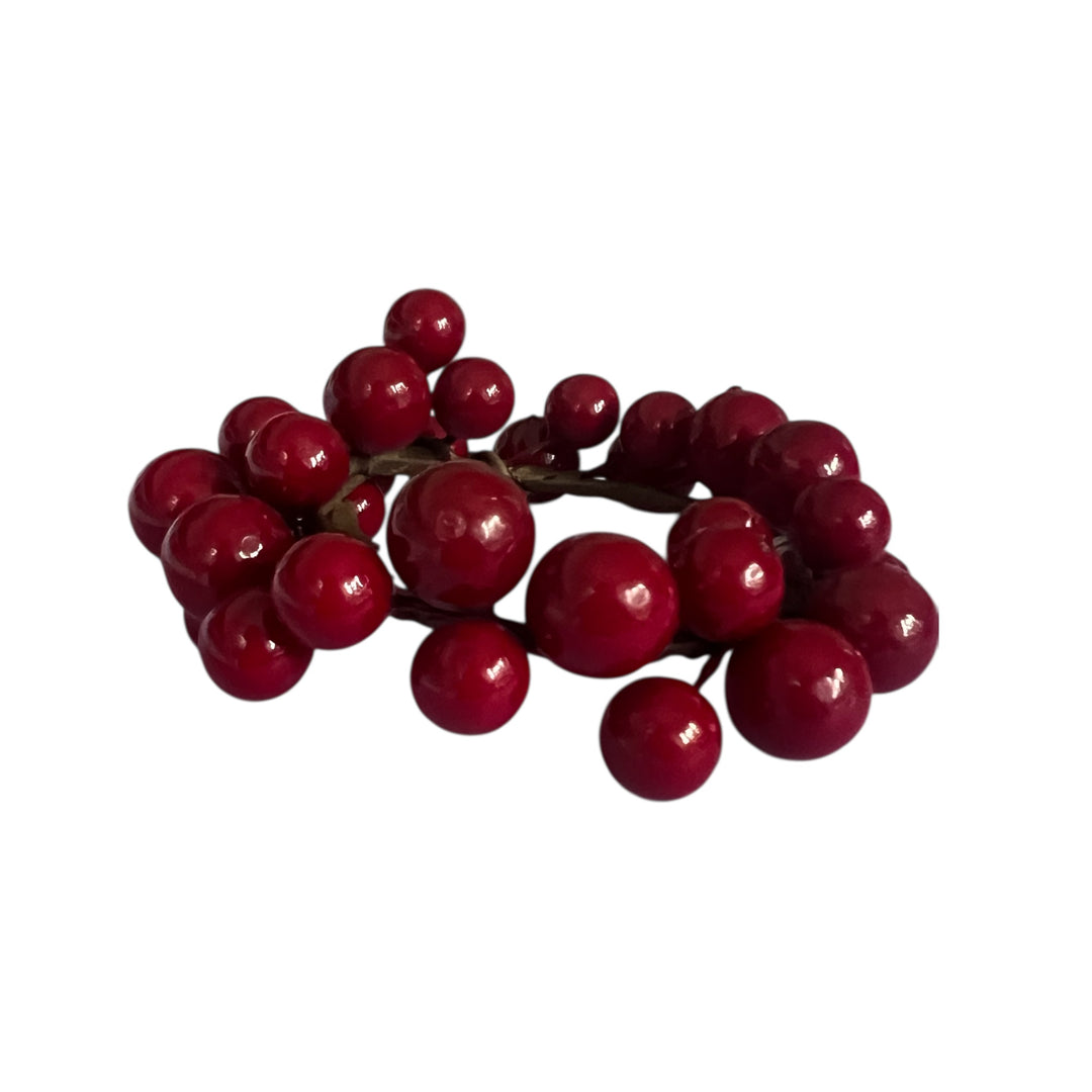 bobèche de couronne de baie rouge pour bougie