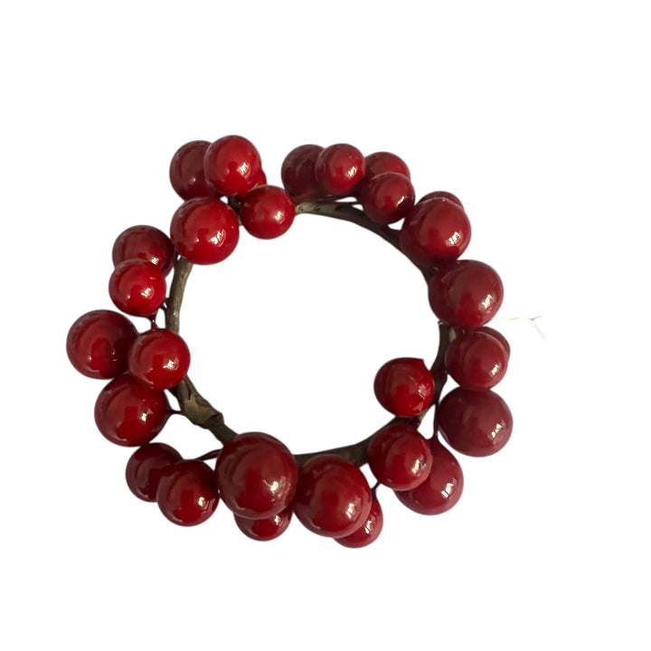 bobèche de couronne de baie rouge pour bougie ou vase