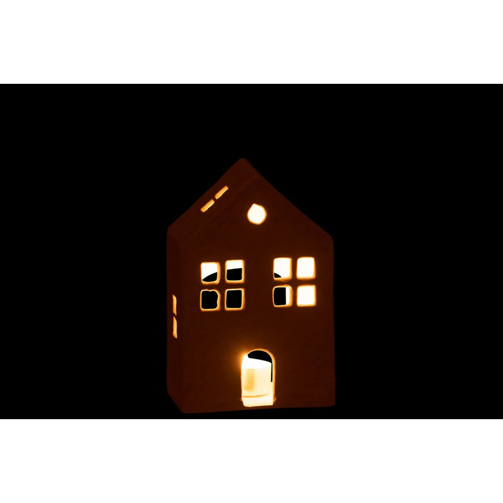 bougeoir maison en metal blanc decoration de noel