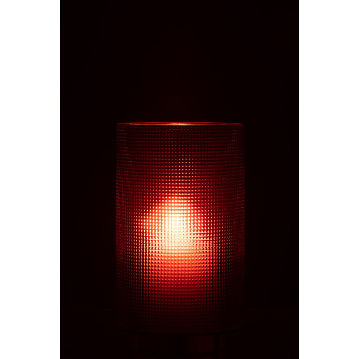 bougeoir verre rouge  quadrille j-line