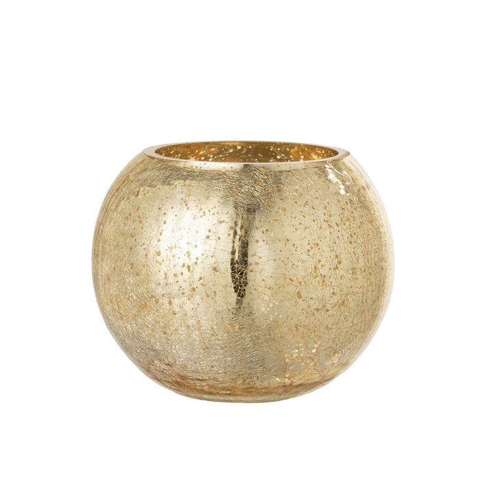 bougeoirs photophores boule  en verre or nacre 