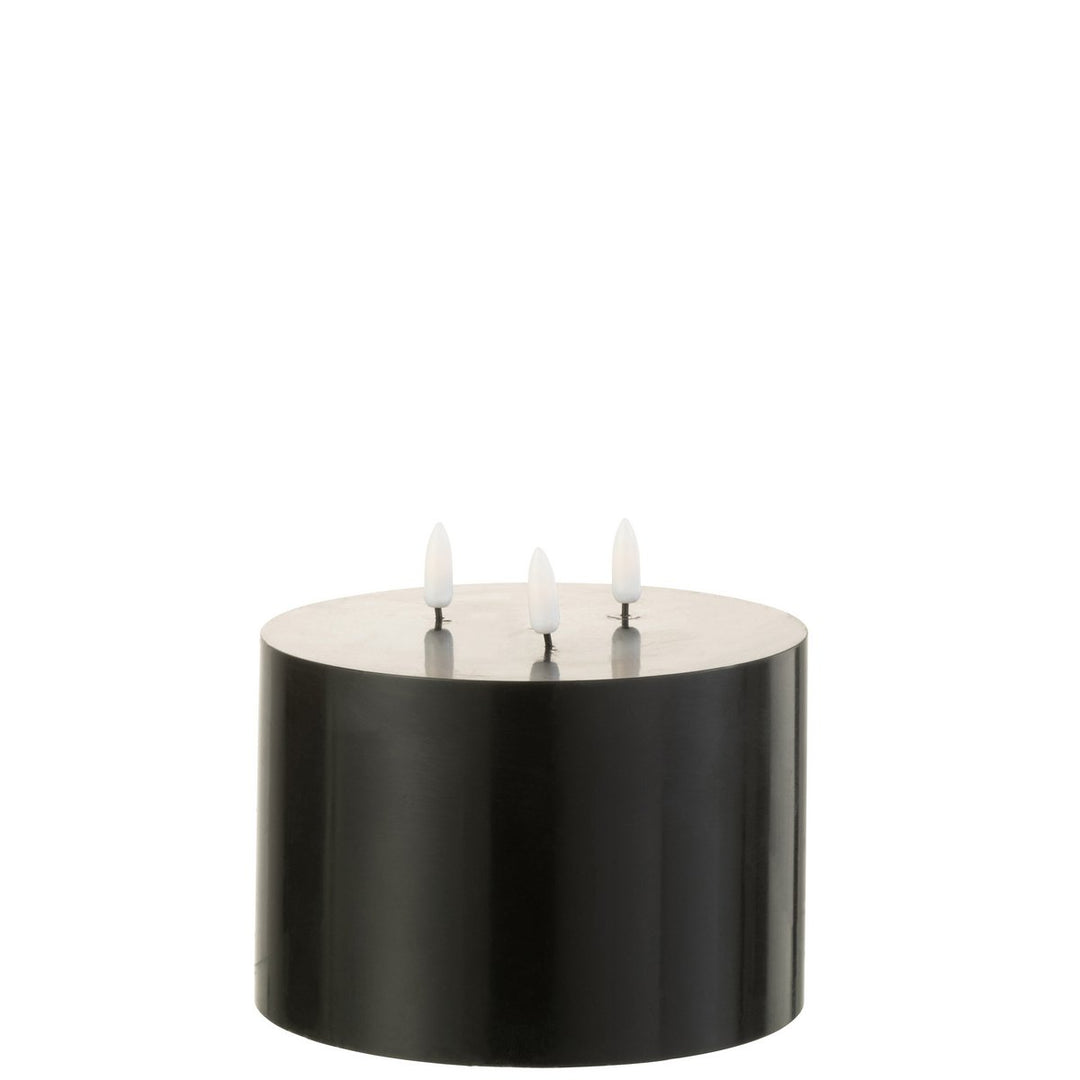 bougie led en cire noir trois meches
