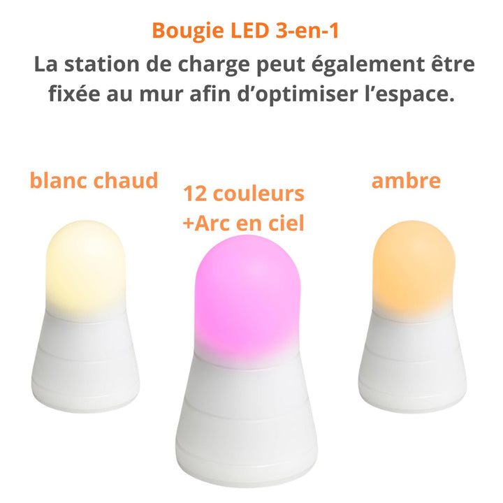 Set of  12 Super Bright Rechargeable LED Candles 
