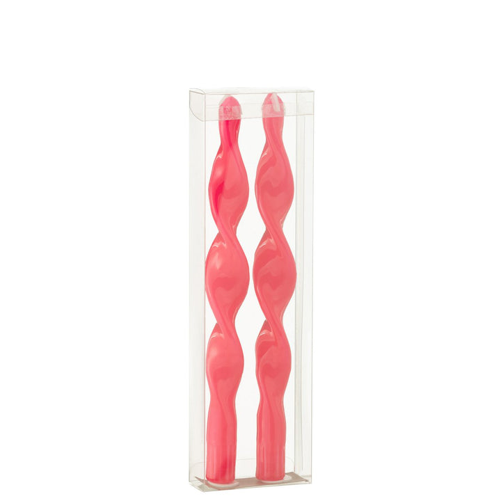 bougies torsadées fuchsia 