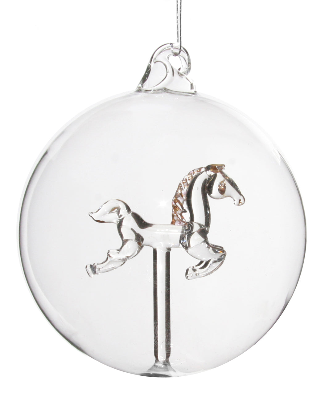 boule verre cheval a bascule deco noel