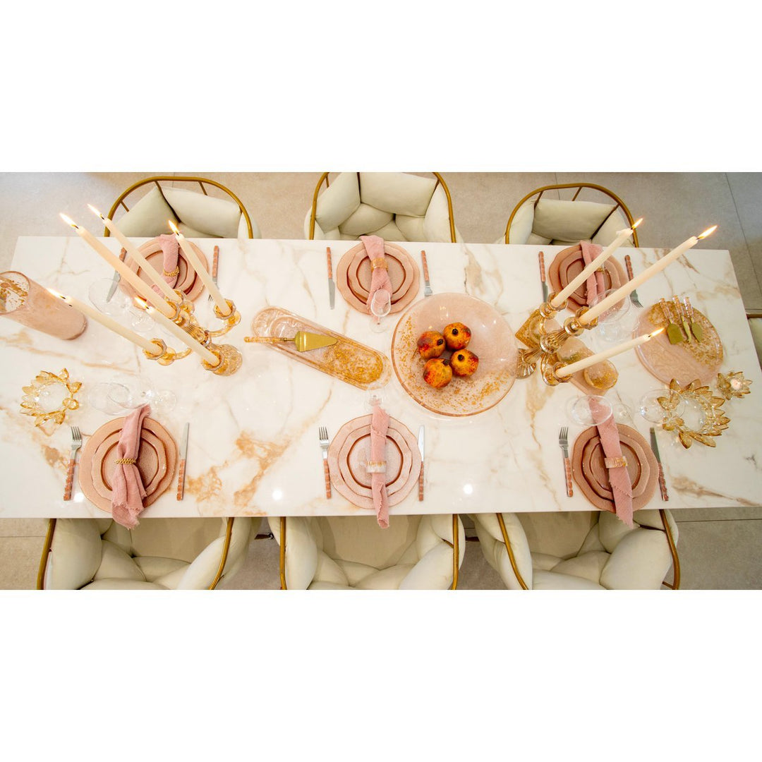 chandelier 5 bras en verre ambre pour mariage