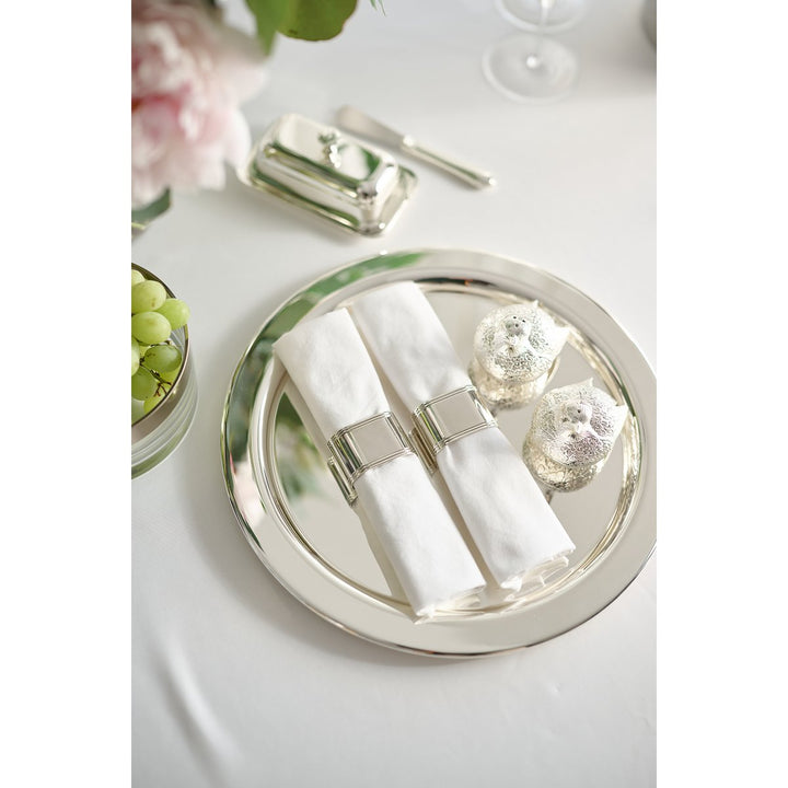 Set de 4 ronds de serviette Plaqués argent massif ovale