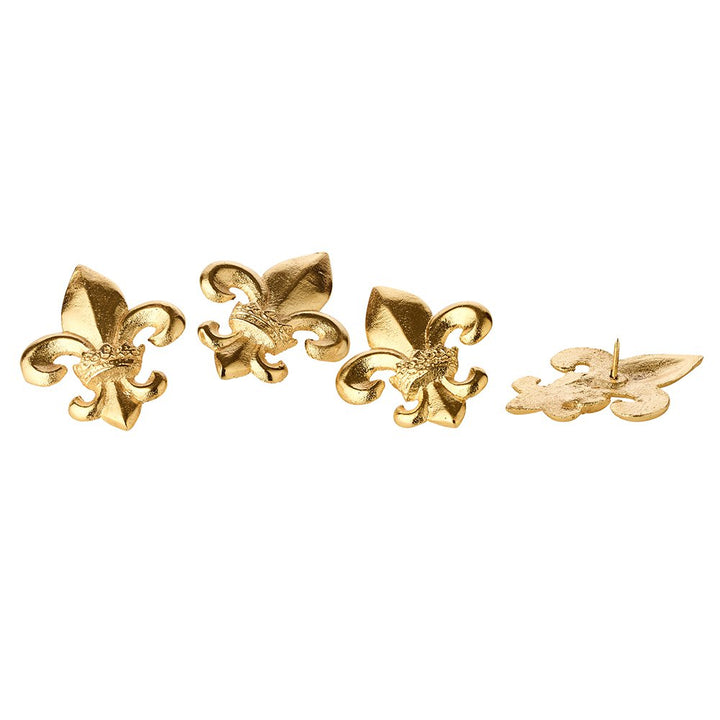 EDZARD – Set de 4 Décoration Lys, en aluminium Doré, hauteur 6,5 cm