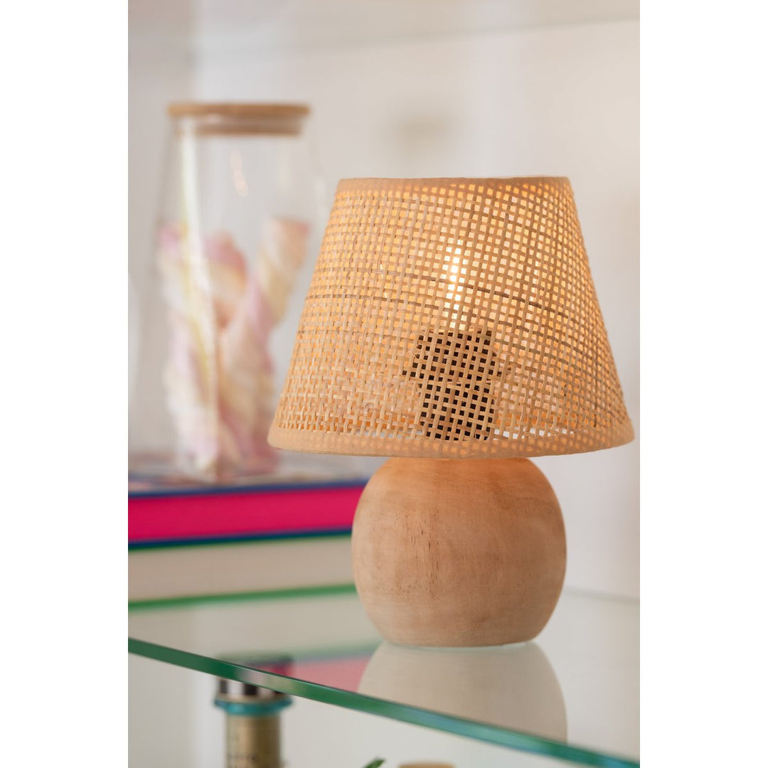 Lampe Led Bois Torsade/Metal Naturel