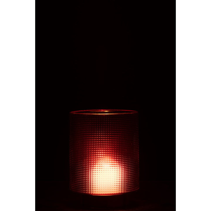 Photophore Quadrille Verre Rouge/Or Small