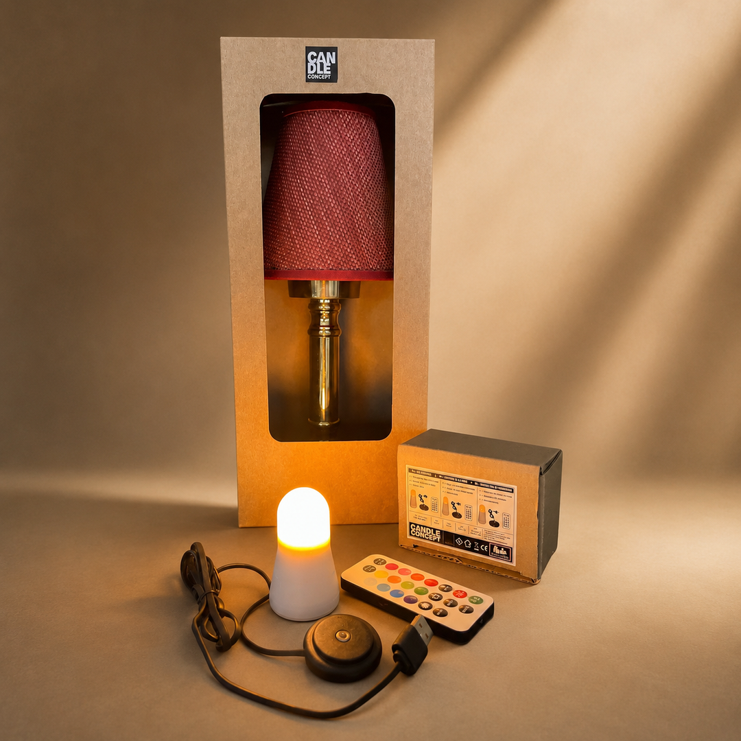KIT 12 Superheldere  warm wit oplaadbare LED-kaarsen 