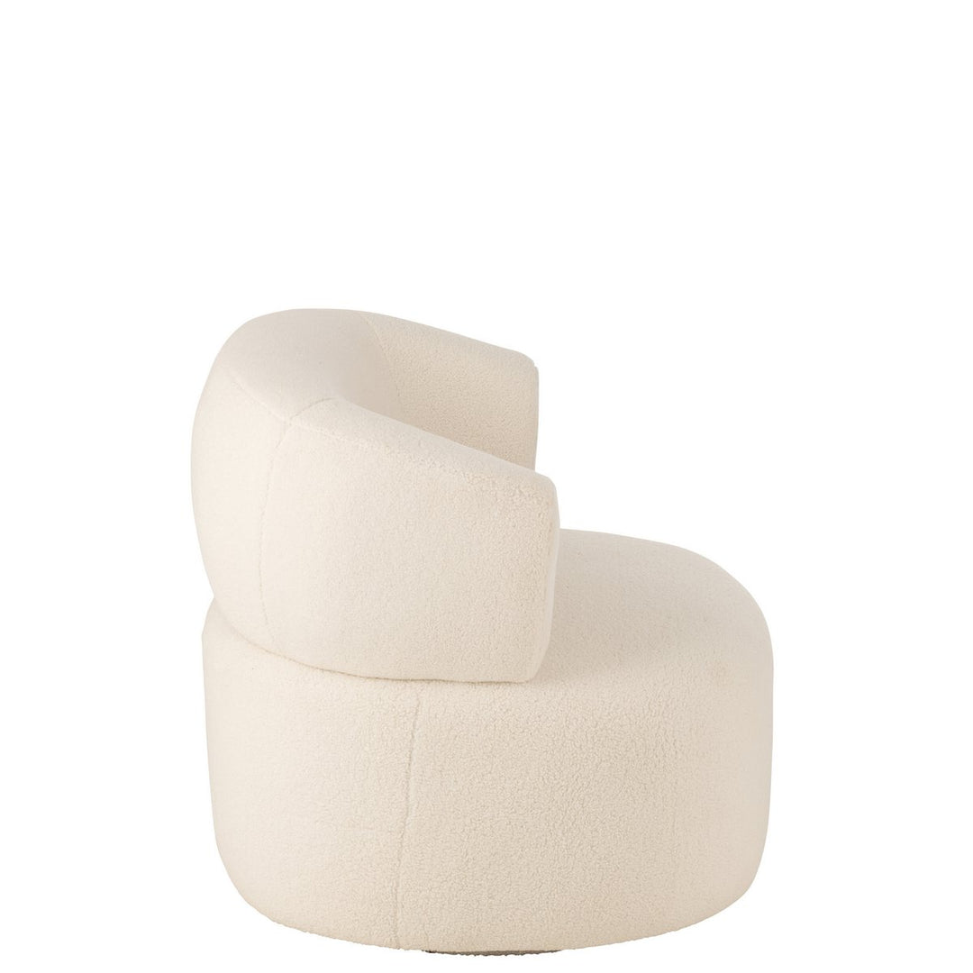 fauteuil Lounge  en Mousse & Tissu Blanc- Super Cozy