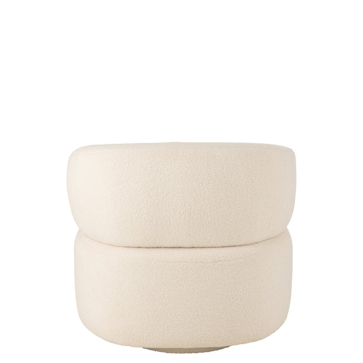 fauteuil Lounge  en Mousse & Tissu Blanc-  Cozy