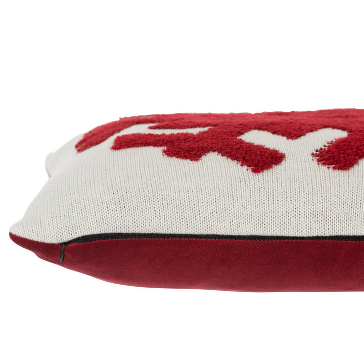Coussin Flocon de neige - Acryl &amp; Polyester Rouge / Blanc