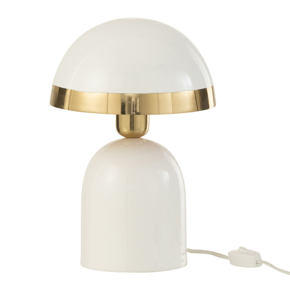 lampe de chevet champignon metal blanc 