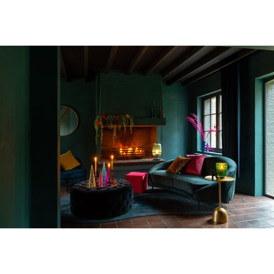 lampe de chevet en metal et verre vert