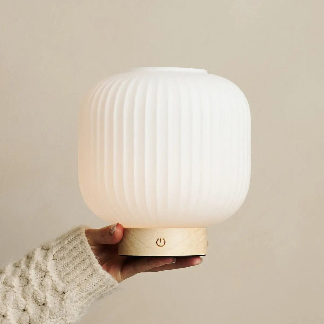 lampe de chevet rechargeable sans fil avec bata jour vere depoli