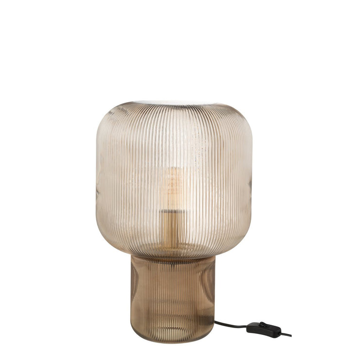 lampe de chevet verre transparent marron