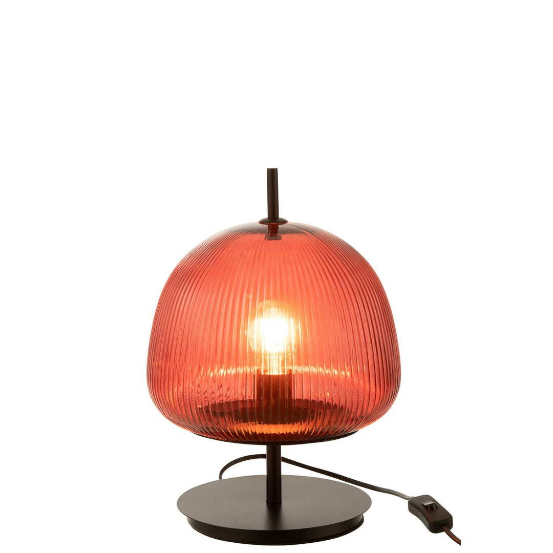 lampe de table avce verre rouge