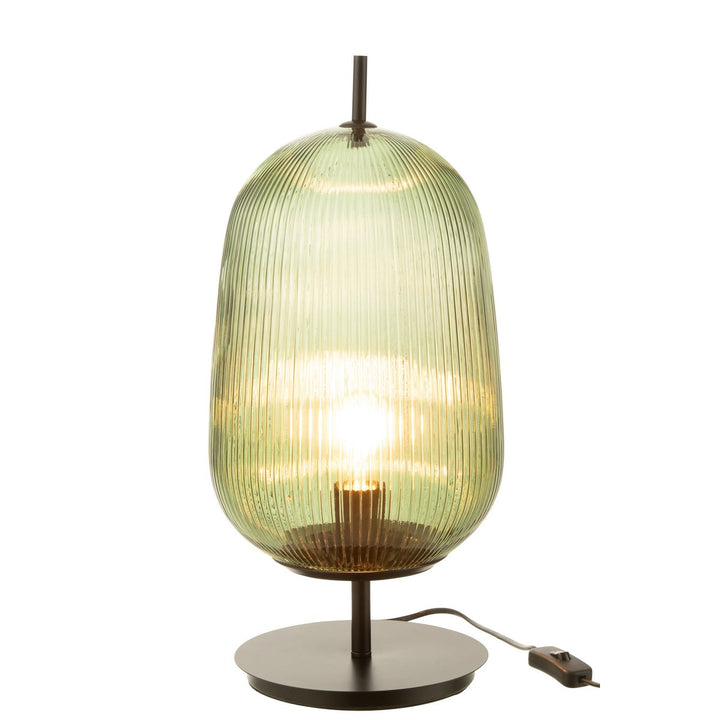 lampe de table avec verre vert
