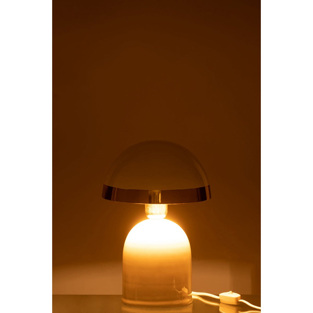 lampe de table champignon metal blanc