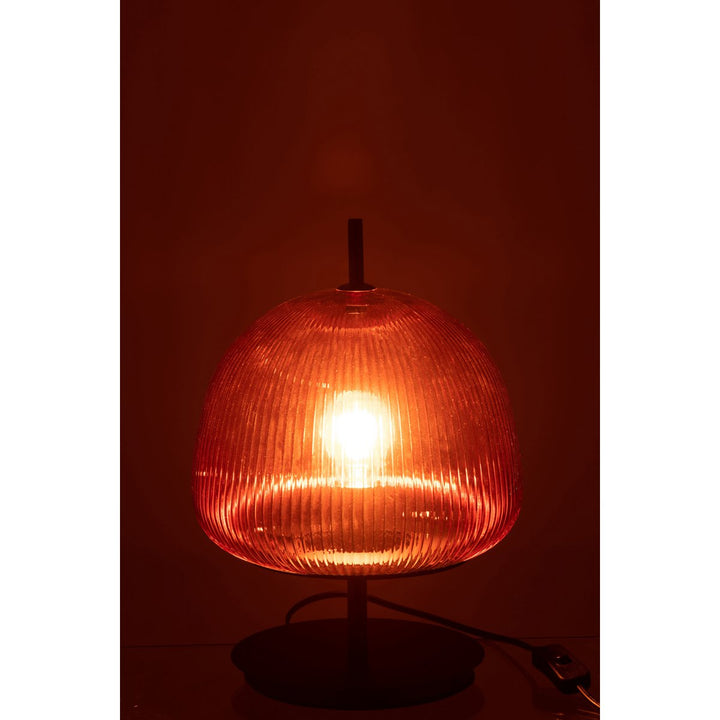 lampe de table  noir avce verre rouge