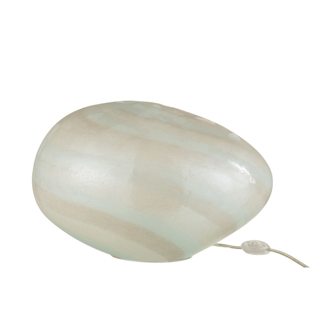 lampe en verre blanc forme pierre