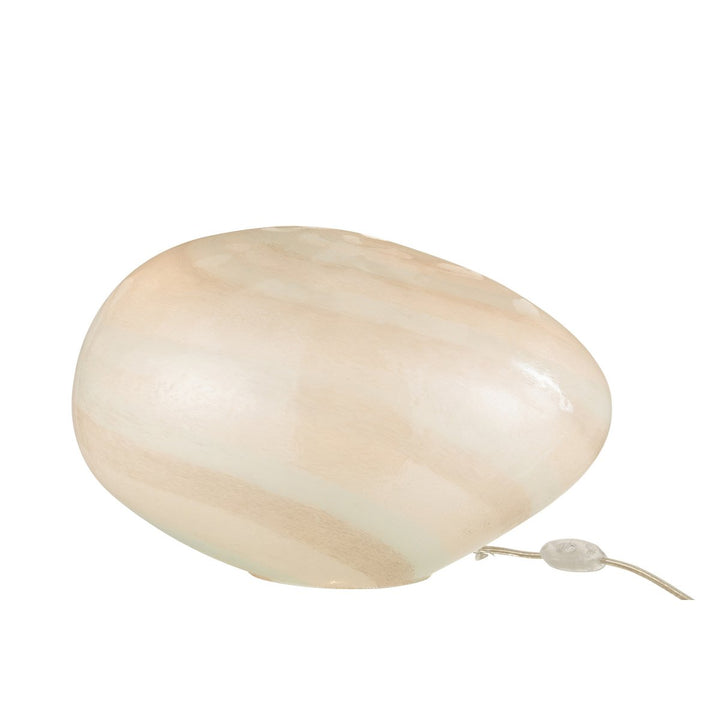 lampe en verre blanc forme rocher