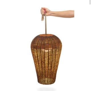 SANTORINI | Rattan Hanging Lamp met oplaadbare lichtbron en afstandsbediening